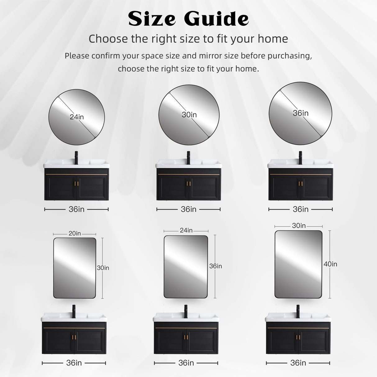 CULER White Bathroom Wall Mirror,20 x 30 Inch Rectangle Vanity Modern Tempered Glass Mirror for Bedroom,Living Room,Entryway CULER