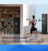 Quicktec Larger and Deeper Rifle Safe, New and Improved Gun Safe for 5-6 Rifles and Shotguns for Home, Quick Access Gun Storage Cabinet (w or w/o Scope) with Pistol Lockbox Silent Mode quicktec