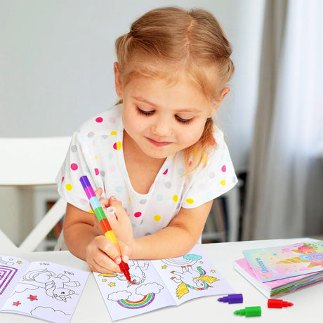 BenLouis 24 Pcs Unicorn Mini Coloring Books Kids Rainbow Party Favors Small Activity Books Bulk for Kids Unicorn Birthday Goodie Bags Stuffers Return Gifts Classroom Travel BenLouis