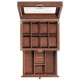 ProCase Wooden Watch Case for Men, 8 Slot Mens Watch Box With Drawer, 2-Layer Watch Display Case, 8 Watch Holder Organizer, Jewelry and Watch Storage Organizer for Men Women -8 Slot, Brown ProCase