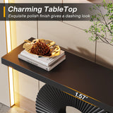 Tribesigns Modern Console Table with Geometric Base, 40 inch Wood Entryway Table Sofa Table Narrow Long, Contemporary Accent Table for Living Room, Entryway, Hallway, Black Tribesigns