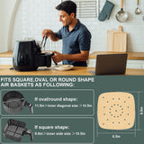 200pcs Air Fryer Parchment Paper Disposable Liner 8.5inch, Premium Perforated for Air Fryer, Streamer, Pans, No Burn, Easy Cleanup (Brown) SyeiouC