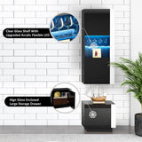 AMERLIFE Wall Unit Entertainment Center with Fireplace and Bookshelves, Includes 70" 2-Tier Fireplace TV Stand, 2 x Wall Cabinets & 2 x End Tables, Modern LED Lights TV Console for Living Room, Black AMERLIFE