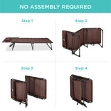 Best Choice Products Patio Chaise Lounge Chair, Portable Outdoor Folding Recliner for Lawn, w/ 8 Positions, Handles, 300lb Capacity - Brown Best Choice Products