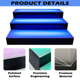 Royxen LED Lighted Liquor Bottle Shelf 3 Tier, 16 Inch Bar Shelf with Remote, Bottle Stand Multi-Color Lighting Modes for Bars Royxen