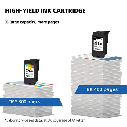 Ubinki Remanufactured Ink Cartridge Replacement for Canon 275XL 276XL Ink 275 276 (Black Color Combo, 2-Pack) PG275 CL276 XL Work with TS3522 TR4720 TS3520 TS3500 TR4700 Series Printers, High-Yield