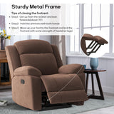 HAOMARKETS Rocker Recliner Chair for Adults, Manual Recliner Chair with Overstuffed Backrest and Armrests, Upholstered Rocking Reclining Sofa Chair for Living Room, Grey HAOMARKETS