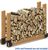 Artibear Depth Adjustable Firewood Rack Brackets for Outdoor, 2x4 Wood Storage Holder Kit for Indoor Fireplace, 2 Packs (2x4s not Include) Artibear