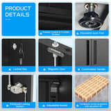 Maemttes 72" Metal Storage Cabinet with Doors and Shelves, Tall Garage Cabinets Lockable File Cabinet, Heavy-Duty Locker Cabinet Tool Cabinets for Garage, Office, Home, Kitchen (Black) Maemttes