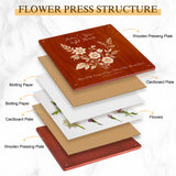 Joy&Grace Large Flower Press Kit for Adults & Kids with Designed Cover and DIY Album, 10.9" x 10.9" 10 Layers Plant Press and Plant Drying Toolkit, Flower Preservation Kit (Color Box, Mahogany Color) Joy&Grace