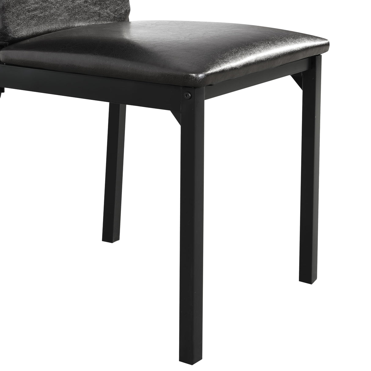 Roundhill Furniture 5 Piece Citico Metal Dinette Set with Laminated Faux Marble Top, White Table with Black Chairs Roundhill Furniture
