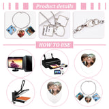 PH PandaHall 4 Sets Sublimation Bracelets Blanks Heat Transfer Bracelet Tray Heart Photo Bezel Square Craft Bezel Setting Blank for Christmas Party Friendship Bracelet Sweet Birthday Wedding Gift PH PandaHall