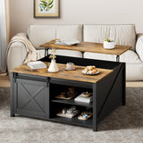 VENDORZ 31" Lift Top Coffee Table with Storage, Black Coffee Table with Lifting Top for Living Room, Farmhouse Coffee Table with Large Hidden Storage Compartment, Living Room Wood Rustic Table VENDORZ