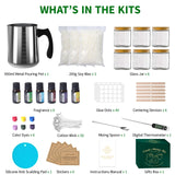 Aeraroma Candle Making Kit for Adults, Soy Candle Making Kit for Beginner - DIY Starter Candle Making Supplies with 900ml Candle Make Pouring Pot & Glass Jars, Perfect for Home Decorations Aeraroma
