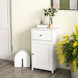 Giantex White Freestanding Storage Cabinet with Drawer and Adjustable Shelf for Bathroom and Living Spaces Giantex