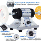 CTISMICE Jewelry Bench Polisher, Adjustable Variable Speed Benchtop Polishing Machine, 450W Buffer Grinder with 8pcs Buffing Wheels, 2pcs Polish Compound, Safety Glasses for Jewelry, Metal, Wood CTISMICE