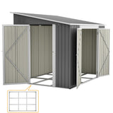 6x8FT Metal Outdoor Storage Shed with Floor Frame,Large Tool&Lawn Mower Shed with Two Lockable Doors for Garden Backyard Patio Storage,Outside Lean to Waterproof Storage Shed Thanaddo