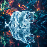 5D Diamond Painting Kits for Adults Beginners,Tiger Lake Diamond Art Kit,DIY Full Round Drill Diamond Dot Gem Art Kits for Adults,Home Wall Decor 13.78x13.78 Inch Acelii