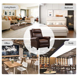 CANMOV Leather Recliner Chair Set of 2, Classic and Traditional Push Back Recliner Chair with Comfortable Arms and Back for Living Room Bedroom Adjustable Single Sofa, Brown CANMOV