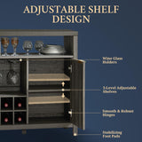 Oxford Wine Bar Cabinets with Storage - 51" Sideboard Buffet Cabinet for Home, 32.8" Tall Liquor Bar Cabinet for Kitchen (Midnight Oak) OAKHAM HOME