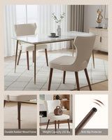 Homixis Wooden Dining Chairs Set of 4, Farmhouse Dining Room Chairs, Modern Kitchen Chairs, Upholstered Chair for Restaurant & Cafe, Beige Homixis