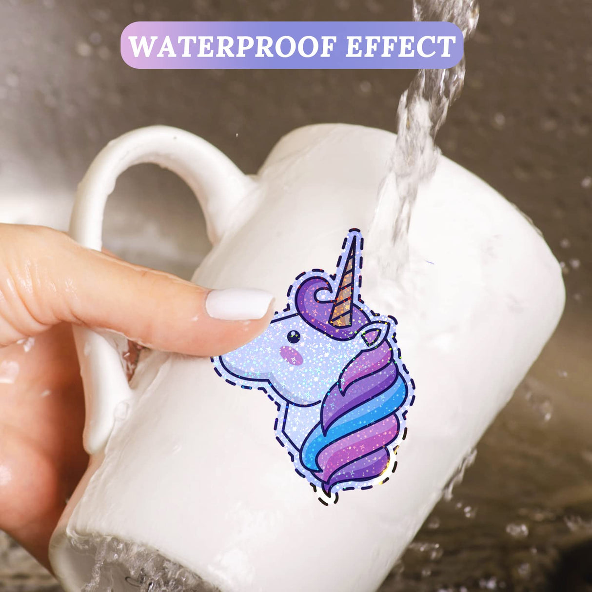 20 Sheets Holographic Printable Sticker Paper, 8.5x11 Inch Vinyl Sticker Paper for Inkjet & Laser Printer, Waterproof Dries Quickly Sticker Paper - Diamond/Rainbow/Glossy White/Star Cosrk