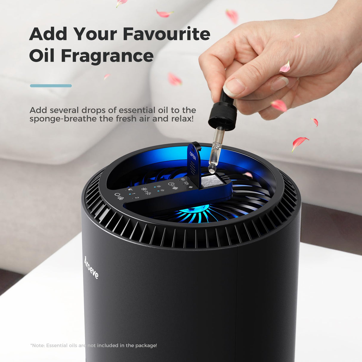 AROEVE Air Purifiers for Bedroom Home, Air Purifier For Smoke Pollen Dander Hair Smell Air Cleaner with Sleep Mode Speed Control For Bedroom Office, MK01- Black(Available for California) AROEVE