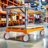 8" Caster Wheels, Casters Set of 4 - Heavy Duty Casters, Swivel Industrial Casters with Brake, Locking Casters with No Noise Polyurethane on Steel Wheels for Toolbox Workbench, Total Capacity 6000 lbs OVLLAN