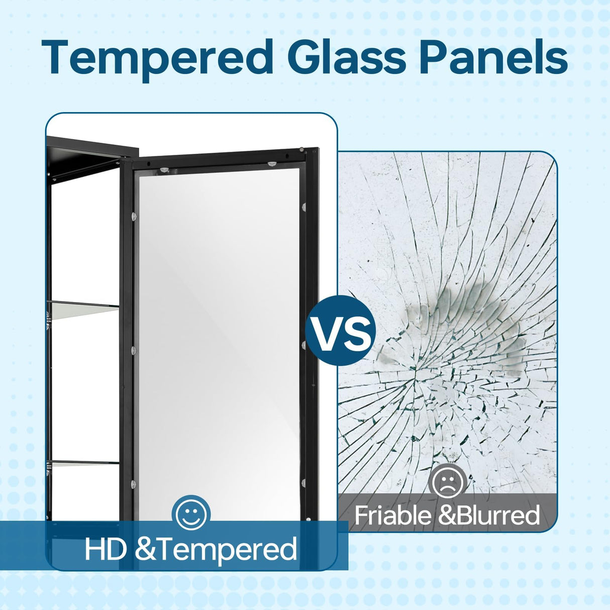 PEUKC Display Storage Cabinet with Glass Doors, 71 Inches Metal Curio Cabinets with 4 Adjustable Shelves, HD&Tempered Glass Cabinet Display Case for Home, Office, Pantry, Assemble Required (Black) PEUKC