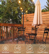 Sprimden 10ft String Light Poles for Outdoors, Outside Light Poles for Hard Ground Surface, Backyard, Patio, Outdoor Lighting, Matte Black, 2 Pack Sprimden