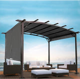 PERFECT GARDEN 12' L x 9' W Outdoor Patio Retractable Canopy Metal Pergola with Adjustable Shade, Metal pergola for Backyards, Gardens, Patios(Grey) PERFECT GARDEN