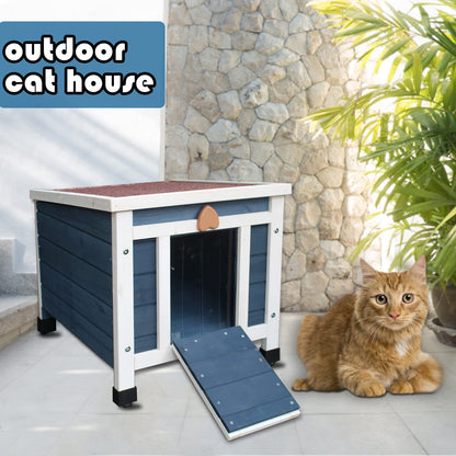 Rockever Outdoor Cat House,Outdoor cat Houses for Feral Cats Weatherproof Rabbit Hutch Small, Wooden Small Pet House and Habitats - WoodArtSupply