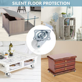 Cofufu 1" Low Profile Caster Wheels Set of 4, No Noise Casters for Furniture with Polyurethane Wheels, Small Rectangle Swivel Caster with 360 Degree Top Plate 22 lbs Weighs Capacity Each Caster Cofufu