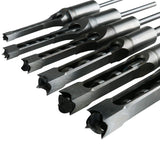 6pcs Square Hole Mortise Chisel Drill Bit Tools, 5/8" 9/16" 1/2" 3/8" 5/16" 1/4" HSS Woodworking Hole Saw Mortising Chisel Drill Bit Set, Different Sizes YaeKoo