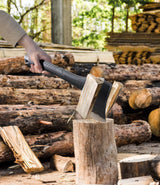 WICING Throwing Axe - 3 Pack, 15-inch Camping Hatchet, Carbon Steel Splitting Axe, Fiberglass Handle, with Anti-Slip & Shock Reduction Grip for Axe Throwing, Kindling, Chopping, and Wood Splitting WICING