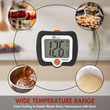 KT THERMO Digital Candy Thermometer, LCD Instant Read Food Thermometer with 10" Probe and Pot Clip for Candy Making, Kitchen Accessories, Baking Tools（Black） KT THERMO