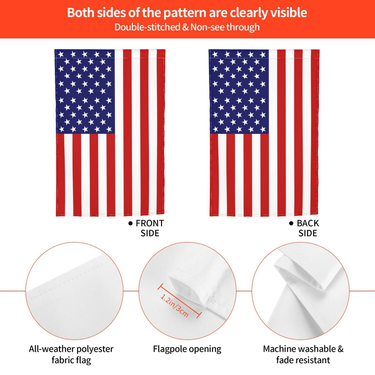 Outdoor 12x18 Inch Double Sided American Garden Flag American 4th of July Decorative Flag Fade Resistant Banner for Yard Lawn Home Decor DGFhk