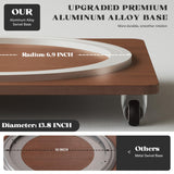 4 Tier Solid Wood Rotating Bookshelf Tower on Wheels, 360° Upgrade Spinning Book Shelf, Revolving Bookcase Organizer, Swivel Bookshelves for Small Spaces, Corner, Bedroom, Kids Room, Office (Walnut) Easyego