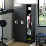 Loumernhant 72" Tall Metal Garage Storage Cabinets with Safety Lock,3 Doors Storage Lockers Combination,Metal Lockers Perfect for Homes,Gyms,Factories,Offices,Warehouses,Garage.Black. Loumernhant