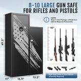 KAER 8-10 Gun Safe, Large Gun Safe for Rifles and Pistols, Quick Access Home Gun Rifle Safe and Storage Gun Locker Cabinet with 4 Pistol Pouches and Removable Shelf for Shotgun, Firearm, Ammo KAER