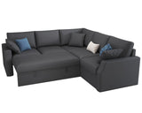 VanAcc Sofa Bed, 85 Inch Sleeper Couch with Storage Seat, L Shaped Sofa with Pull Out Sofa Bed, Sectional Couches for Living Room Apartment, Grey Linen Couch Sofa VanAcc