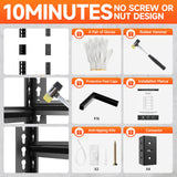 cynnda 5 Tier 60”D X 24”W X 78”H Garage Shelves Heavy Duty 3000LBS Adjustable Metal Storage Shelves for Garages Shops and Basements (Black) cynnda