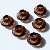 VOHO Brown Candlestick Holders Set of 6, Old Fashioned Candle Sticks Holder Decor for Daily Room/Halloween/Thanksgiving Party, Double Side Taper Candle Holders for Candlesticks/Tealight Candles(Brown) VOHO