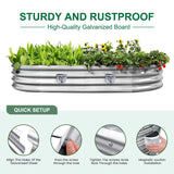 Land Guard Galvanized Raised Garden Beds Outdoor with 2 Magnetic Solar-Powered Lights(Grey), Metal Planter Raised Beds, 4×2×1Ft Metal Raised Garden Beds for Gardening, Vegetables, Flowers Land Guard