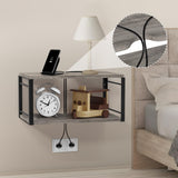 NANAGIFTREE Floating Nightstand Wall Shelf, Wood Bedside Shelf Wall Mounted Nightstand Set of 2, Floating Bedside Table for Bedroom, Living Room, Bathroom, Kitchen, Office (Light Ivory) NANAGIFTREE