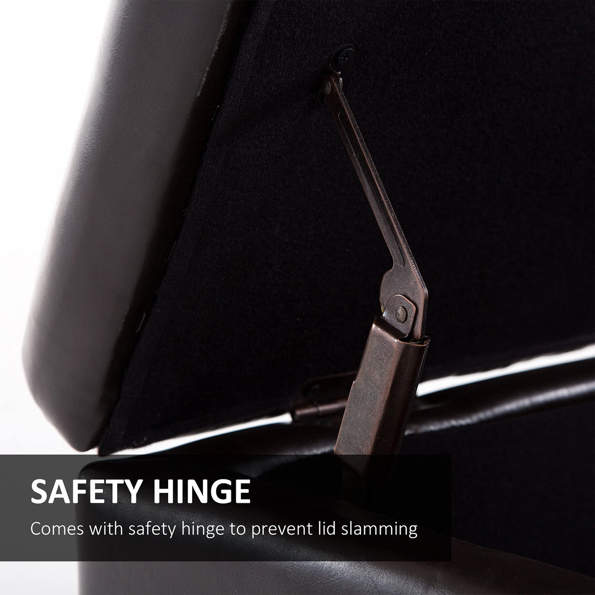 HOMCOM 51" Ottoman Storage Bench, Faux Leather Storage Chest with Lift Top, Tufted Ottoman for Living Room, Entryway, Dark Brown HOMCOM