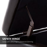 HOMCOM 51" Ottoman Storage Bench, Faux Leather Storage Chest with Lift Top, Tufted Ottoman for Living Room, Entryway, Dark Brown HOMCOM