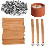 BVMGTT Wood Wicks for Candle Making, 100 Sets Natural Wooden Wicks with 100 Metal Sustainers, 5.1 "x 0.5" x0.02 Thin Crackling Wicks for Soy Wax & Coconut Wax, Perfect for DIY, Home Decor, Gifts BVMGTT