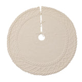 NIBESSER White Knit Tree Skirt 48" - Ivory Knitted Christmas Tree Skirt Mat for Home Party Holiday Ornaments Christmas Decorations NIBESSER