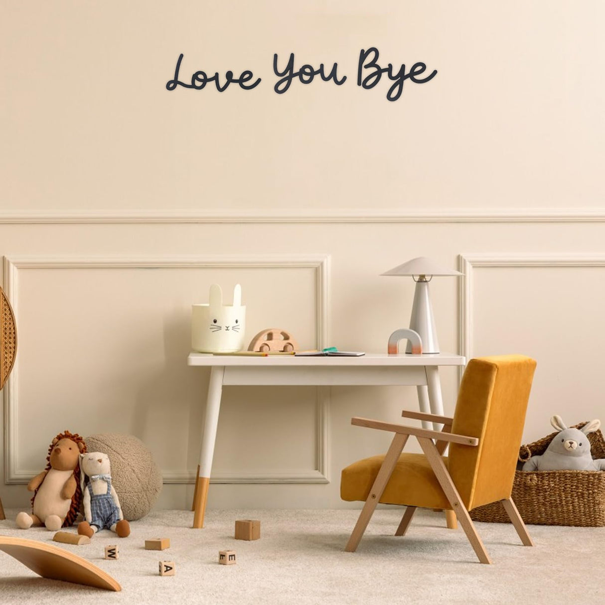 Starfa Lab Love You Bye Sign,Wooden Wall Art Plaque with Dots of Glue for Boho,Farmhouse Decor,Ideal for Living Room,Bedroom,Kitchen,Front Door starfa lab